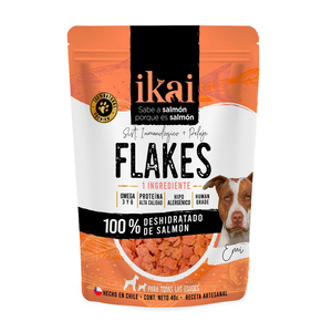 Ikai Flakes Premio Hojuelas Natural Deshidratadas para Perro Receta Salmón, 40 g