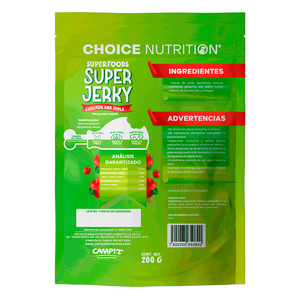 Choice Nutrition Super Jerky Premios de Carne Seca para Perro Adulto Receta Pollo y Manzana, 200 g