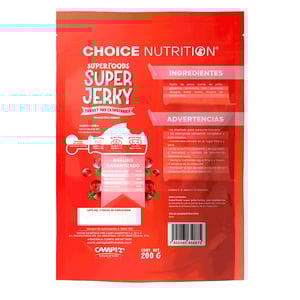 Choice Nutrition Super Jerky Premios de Carne Seca para Perro Adulto Receta Pavo y Arándanos, 200 g