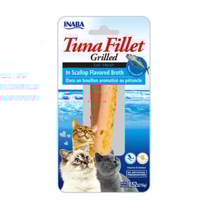 Inaba Premio Filete de Atún a la Parrilla en Caldo de Viera para Gato Todas las Etapas de Vida, 15 g Inaba Premio Filete de Atún a la Parrilla en Caldo de Viera para Gato Todas las Etapas de Vida, 15 g