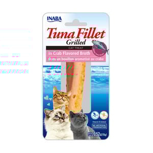 Inaba Premio Filete de Atún a la Parrilla en Caldo de Cangrejo para Gato Todas las Etapas de Vida, 15 g Inaba Premio Filete de Atún a la Parrilla en Caldo de Cangrejo para Gato Todas las Etapas de Vida, 15 g