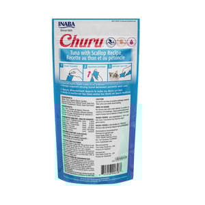 Inaba Churu Premio Cremoso Natural para Gato Todas las Etapas de Vida Receta Atún y Viera, 1 Paquete
