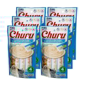 Inaba Churu Premio Cremoso Natural para Gato Todas las Etapas de Vida Variedad Atún y Atún con Viera, 1 Paquete Inaba Churu Premio Cremoso Natural para Gato Todas las Etapas de Vida Variedad Atún y Atún con Viera, 1 Paquete