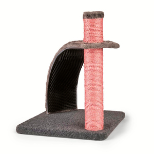 EveryYay Poste Rascador con Masajeador Curveado para Gato, Gris