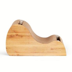EveryYay Rascador Horizontal Resistente Diseño Ondulado para Gato, Beige