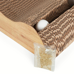 EveryYay Rascador Horizontal Resistente Diseño Ondulado para Gato, Beige