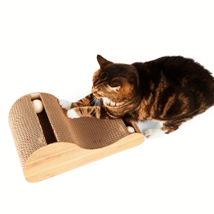EveryYay Rascador Horizontal Resistente Diseño Ondulado para Gato, Beige