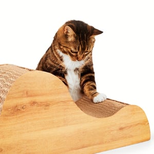 EveryYay Rascador Horizontal Resistente Diseño Ondulado para Gato, Beige