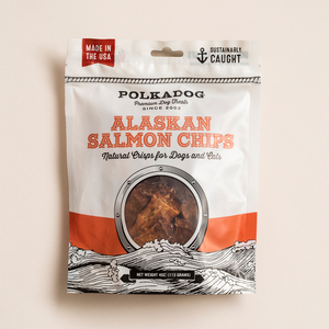 Polkadog Alaskan Salmon Chips Premios de Salmón de Alaska Libres de Granos para Perro, 113 g
