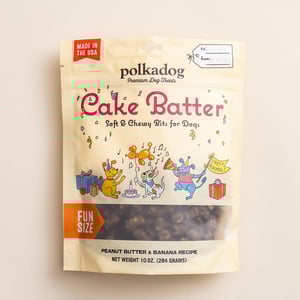 Polkadog Cake Batter Premios Suaves Receta Mantequilla de Maní y Plátano para Perro, 283 g Polkadog Cake Batter Premios Suaves Receta Mantequilla de Maní y Plátano para Perro, 283 g