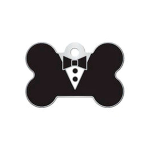 Hillman Group Placa de Identificación Grabable Hueso Smoking Negro para Perro, Grande Hillman Group Placa de Identificación Grabable Hueso Smoking Negro para Perro, Grande