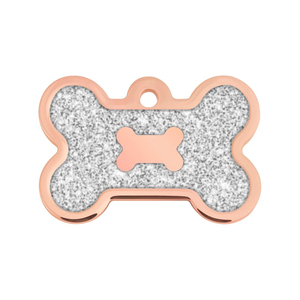 Hillman Group Placa de Identificación Grabable Hueso Rosa Glitter para Perro, Grande Hillman Group Placa de Identificación Grabable Hueso Rosa Glitter para Perro, Grande