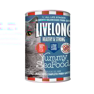 Livelong Healthy & Strong Alimento Natural Húmedo para Gato Todas las Edades Receta Delicias del Mar, 354 g Livelong Healthy & Strong Alimento Natural Húmedo para Gato Todas las Edades Receta Delicias del Mar, 354 g