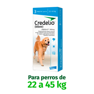 Credelio Masticable Desparasitante Externo con 3 Tabletas para Perro, 22 a 45 kg