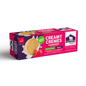 Indomitable Creamy Cremes Galletas Rellenas de Crema de Frambuesa para Perro, 120 g