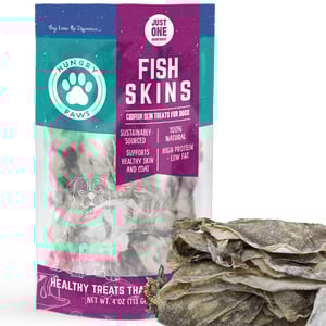 Hungry Paws Fish Skins Premios Naturales Masticables de Piel de Bacalao para Perro, 113 g Hungry Paws Fish Skins Premios Naturales Masticables de Piel de Bacalao para Perro, 113 g