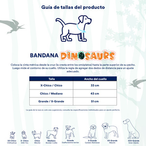 Latipaw Dinosaurs Bandana Dino Azul para Perro, X-Chico/ Chico