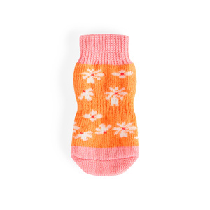 Youly Calcetines Naranjas con Diseño de Margaritas para Perro, X-Chico/Chico