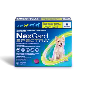 NexGard Spectra Tripack Masticable Antiparasitario Externo e Interno para Perro, Mediano NexGard Spectra Tripack Masticable Antiparasitario Externo e Interno para Perro, Mediano
