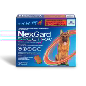 NexGard Spectra Tripack Masticable Antiparasitario Externo e Interno para Perro, X-Grande NexGard Spectra Tripack Masticable Antiparasitario Externo e Interno para Perro, X-Grande