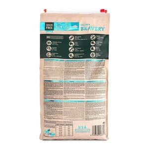 Bravery Alimento Seco Natural Libre de Granos para Perro Adulto Raza Mediana/Grande Receta Salmón, 4 kg