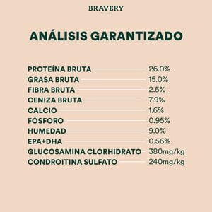 Bravery Alimento Seco Natural Libre de Granos para Perro Adulto Raza Mediana/Grande Receta Salmón, 4 kg