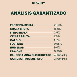Bravery Alimento Seco Natural Libre de Granos para Perro Adulto Raza Mediana/Grande Receta Salmón, 4 kg