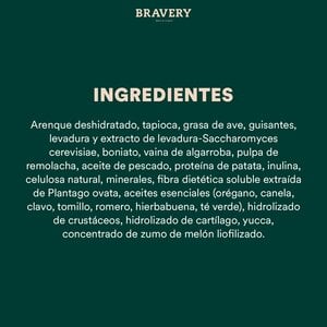 Bravery Alimento Natural Libre de Granos para Perro Adulto Raza Pequeña Receta Arenque, 2 kg