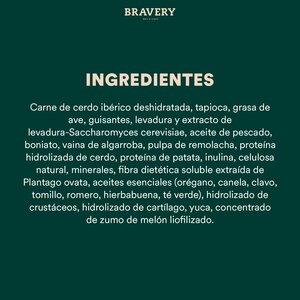 Bravery Alimento Seco Natural Libre de Granos para Perro Adulto Raza Mediana/Grande Receta Cerdo Ibérico, 4 kg
