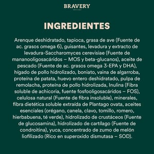 Bravery Alimento Natural Libre de Granos para Perro Adulto Raza Mediana/ Grande Receta Arenque, 4 kg
