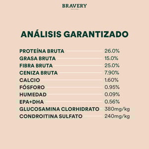 Bravery Alimento Natural Libre de Granos para Perro Adulto Raza Mediana/ Grande Receta Arenque, 4 kg