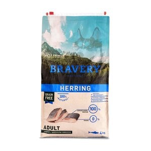 Bravery Alimento Natural Libre de Granos para Perro Adulto Raza Mediana/ Grande Receta Arenque, 4 kg Bravery Alimento Natural Libre de Granos para Perro Adulto Raza Mediana/ Grande Receta Arenque, 4 kg