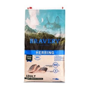 Bravery Alimento Natural Libre de Granos para Perro Adulto Raza Mediana/ Grande Receta Arenque, 12 kg Bravery Alimento Natural Libre de Granos para Perro Adulto Raza Mediana/ Grande Receta Arenque, 12 kg