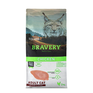 Bravery Alimento Seco Natural Libre de Granos para Gato Esterilizado Receta Pollo, 2 kg