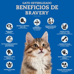 Bravery Alimento Seco Natural Libre de Granos para Gato Esterilizado Receta Pollo, 7 kg