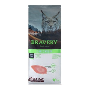 Bravery Alimento Seco Natural Libre de Granos para Gato Esterilizado Receta Pollo, 7 kg Bravery Alimento Seco Natural Libre de Granos para Gato Esterilizado Receta Pollo, 7 kg