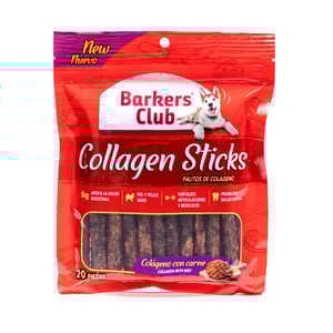 Barkers Club Premios de Colágeno en Forma de Palitos con Carne de Res para Perro, 20 Piezas Barkers Club Premios de Colágeno en Forma de Palitos con Carne de Res para Perro, 20 Piezas