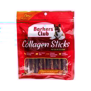 Barkers Club Premios de Colágeno en Forma de Palitos con Carne de Res y Viril para Perro, 20 Piezas Barkers Club Premios de Colágeno en Forma de Palitos con Carne de Res y Viril para Perro, 20 Piezas