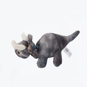 Nisoger Dinosaurs Triceratops de Peluche con Cuerda para Perro, Mediano