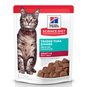 Hill's Science Diet Alimento Húmedo para Gato Adulto Receta Atún Trocitos en Gravy, 79 g Hill's Science Diet Alimento Húmedo para Gato Adulto Receta Atún Trocitos en Gravy, 79 g