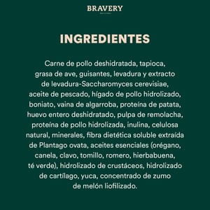 Bravery Alimento Seco Natural Libre de Granos para Perro Adulto Raza Pequeña Receta Pollo, 7 kg