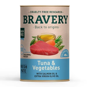 Bravery Alimento Húmedo Natural para Perro Adulto Receta Atún y Vegetales, 290 g Bravery Alimento Húmedo Natural para Perro Adulto Receta Atún y Vegetales, 290 g