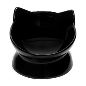ParkLife Oscar Tilt Tazón Inclinado de Cerámica Negro Diseño Felino para Gato, 1.25 Tazas ParkLife Oscar Tilt Tazón Inclinado de Cerámica Negro Diseño Felino para Gato, 1.25 Tazas