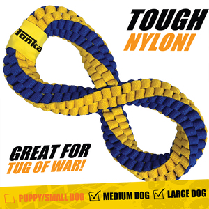 Tonka Tug Trenza de Nylon con Forma de Infinito para Perro, Mediano/ Grande