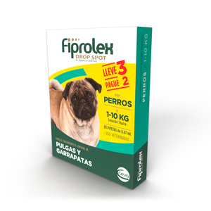 Fiprolex Pipeta Antiparasitaria para Perro Presentación con 3 Piezas,  1 a 10 kg