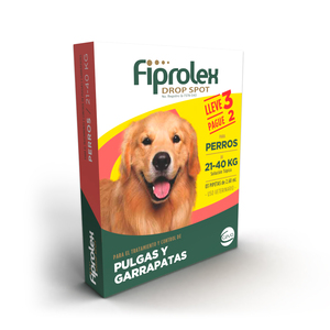 Fiprolex Pipeta Antiparasitaria para Perro Presentación con 3 Piezas,  21 a 40 kg