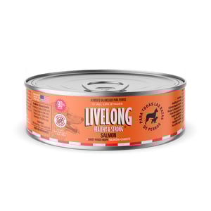 Livelong Healthy & Strong Alimento Natural Húmedo para Perro Todas las Edades Receta Salmón, 156 g Livelong Healthy & Strong Alimento Natural Húmedo para Perro Todas las Edades Receta Salmón, 156 g