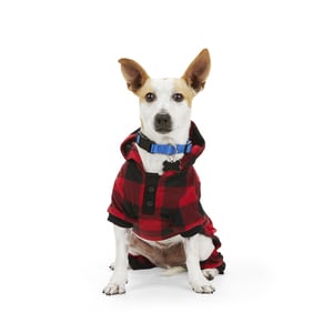 Merry Makings Navidad Pijama Patrón Tartán Rojo para Perro, Mediano