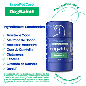 Dogelthy Dog Balm Bálsamo Hidratante para Piel Patitas y Nariz para Perro, 50 g