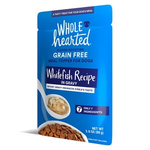 WholeHearted Meal Topper Aderezo para Croquetas Receta Caldo de Pescado Blanco para Perro, 80 g